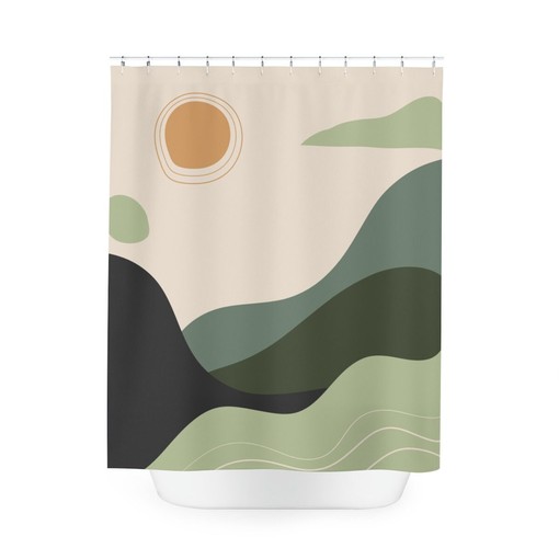 Minimalistic Contemporary Art Shower Curtain | Peaceful Meditation Design | Yoga Inspired | Bathroom Decor + Quotes - Image 4