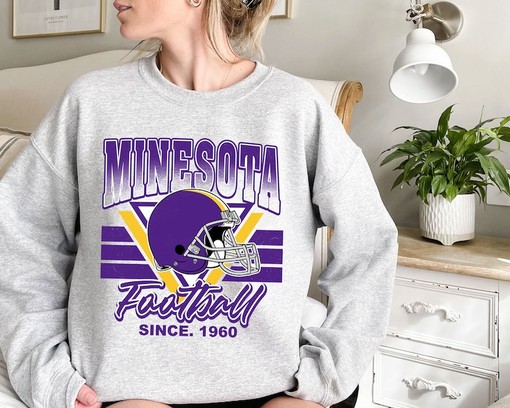 Minnesota NFL Football Team Retro Sweatshirt for Fans - Image 2