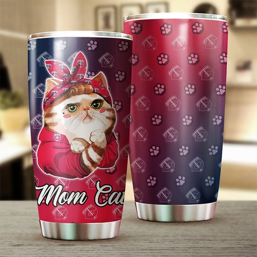 Minnesota Twins Cat Mom MLB Tumbler with Personalized Engraving and Logo for Feline Lovers - Image 2