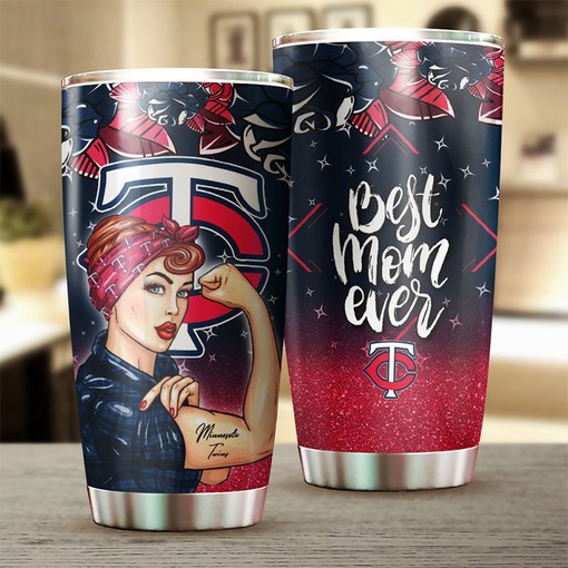 Minnesota Twins MLB Tumbler - The Strongest Best Mom Ever Gift for Baseball-loving Moms with Custom MLB Logo