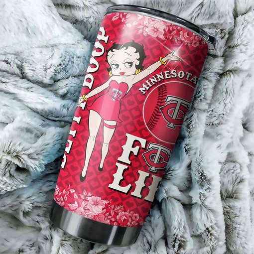 Minnesota Twins Quirky Charm Betty Boop MLB Tumbler with a Unique and MLB Design
