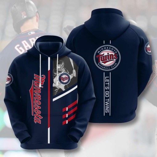 Minnesota Twins Sporty 3D All Over Print Hoodie with Custom Design