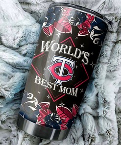 Minnesota Twins Sunflower MLB Tumbler for World's Best Moms with Engraving and Logo