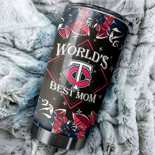 Minnesota Twins Sunflower MLB Tumbler for World's Best Moms with Engraving and Logo