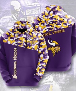 Minnesota Vikings Custom All Over Print 3D Hoodie - Support Your Team!