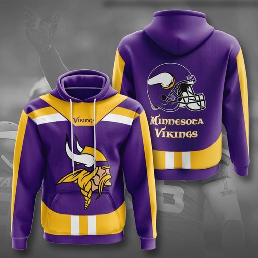 Minnesota Vikings Men's Custom 3D Hoodie with Unique Design