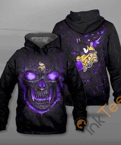 Minnesota Vikings NFL Death Skull 3D All-Over Print Hoodie for Men and Women