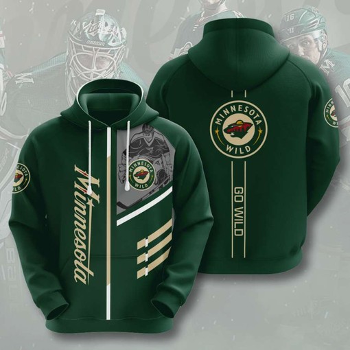 Minnesota Wild Custom All Over Print Hockey Hoodie in 3D Design