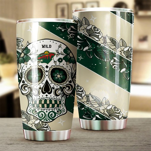 Minnesota Wild Fans, Don't Miss This Skull Grunge Design NHL Tumbler