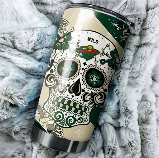 Minnesota Wild Fans, Don't Miss This Skull Grunge Design NHL Tumbler - Image 2