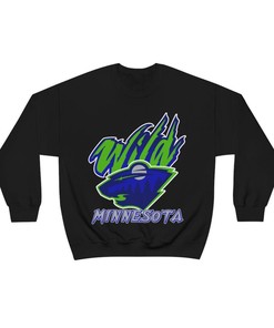 Minnesota Wild Timberwolves Vintage NHL Sweatshirt Hoodie for Hockey Lovers