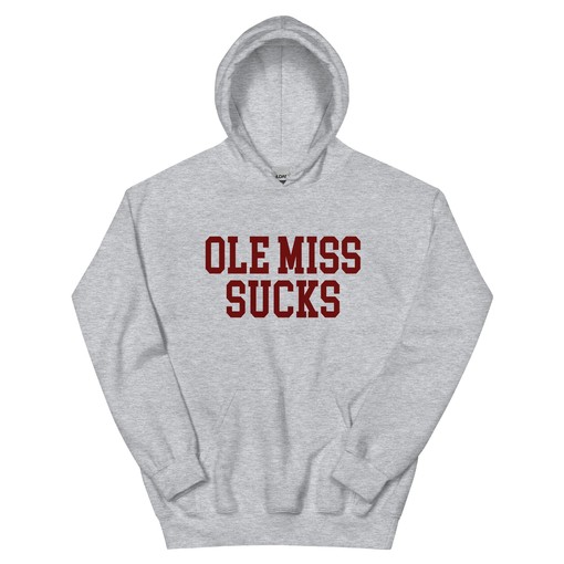 Mississippi State vs. Ole Miss Rivalry Sucks Hoodie Sweatshirt - Retro NCAA Shirts
