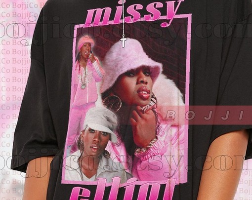 Missy Elliot Homage Tshirt for Women, Vintage Missy Elliot Retro 90s Sweater, Missy Elliot Merch Gift, Music Fan Tee - Image 2