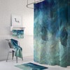 Misty Peacock Feather Shower Curtain with Matching Towels and Bath Mat for Ethnic Bathroom Decor