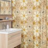 Mod Boho Flower Shower Curtain, 70s Hippie Inspired Bathroom Decor