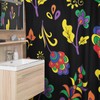 Mod Boho Flower Shower Curtain, 70's Retro Bathroom Accessory
