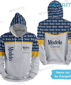 Modelo Custom Name Text Pattern All Over Print 3D Hoodie - Unique Beer Lovers Gift