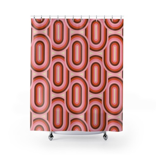 Modern Abstract Geometric Shower Curtain: Perfect for Your Mid Century Bathroom - Image 3