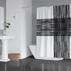 Modern Abstract Pattern Shower Curtain with Black and White Bath Curtain for Mid Century Bathroom Decor
