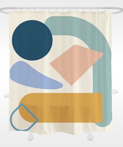 Modern Abstract Shower Curtain - Bathtub Curtain with Custom Sizes Available