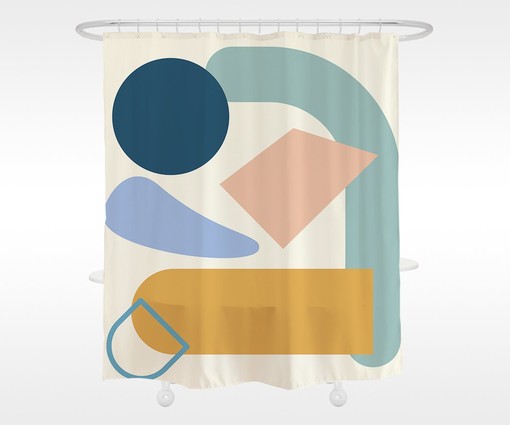 Modern Abstract Shower Curtain - Bathtub Curtain with Custom Sizes Available