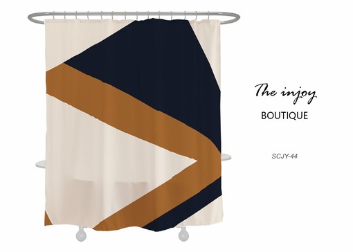 Modern Abstract Shower Curtain - Heavy Quality Curtains with 12 Hook for Bathroom Decor