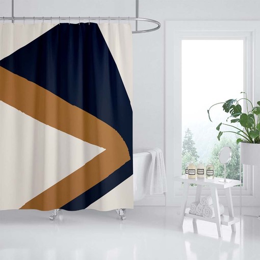 Modern Abstract Shower Curtain - Heavy Quality Curtains with 12 Hook for Bathroom Decor - Image 2