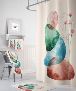 Modern Abstract Shower Curtain for Elegant Bath Decor