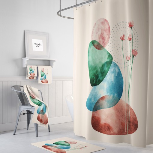 Modern Abstract Shower Curtain for Elegant Bath Decor