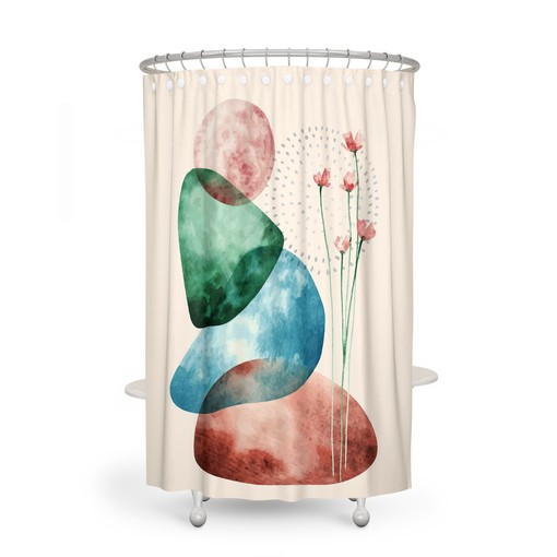 Modern Abstract Shower Curtain for Elegant Bath Decor - Image 2