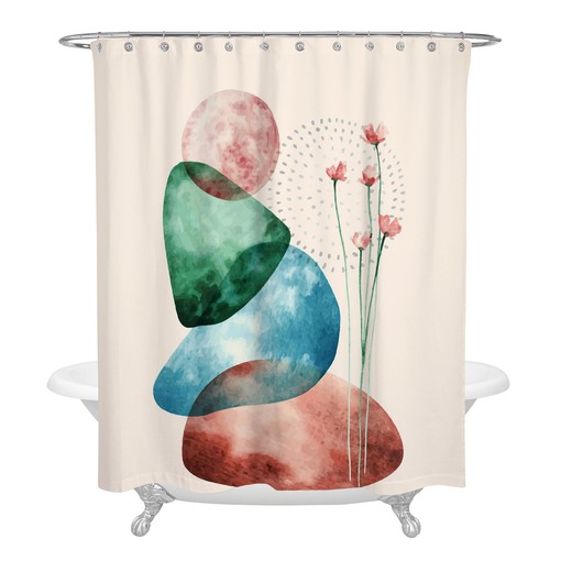 Modern Abstract Shower Curtain for Elegant Bath Decor - Image 3