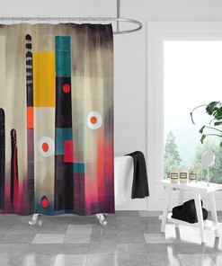 Modern Abstract Shower Curtain for Minimalist Bathrooms