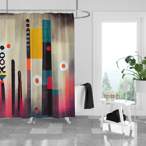 Modern Abstract Shower Curtain for Minimalist Bathrooms