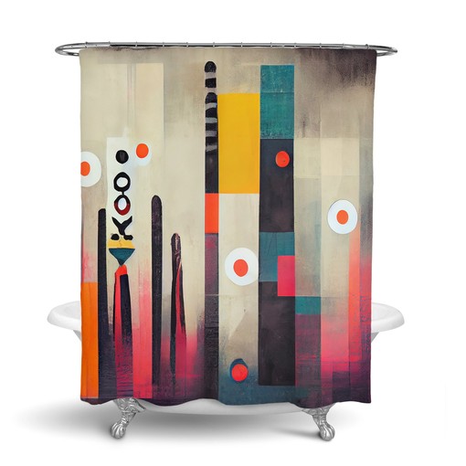 Modern Abstract Shower Curtain for Minimalist Bathrooms - Image 3
