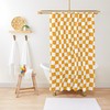 Modern Abstract Shower Curtain with Orange Squares in Eco-Friendly and Waterproof Material and Hooks Included