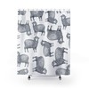 Modern Animal Lover Gift Lamb Farm Animals Shower Curtain