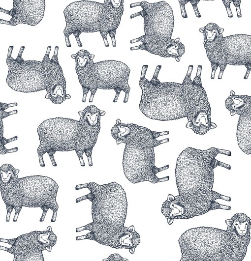 Modern Animal Lover Gift Lamb Farm Animals Shower Curtain - Image 2