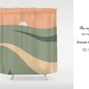 Modern Art Green Field Orange Sky Sunrise Shower Curtain - Add a Touch of Nature to Your Bathroom Decor