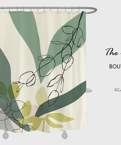 Modern Art Leaf Pattern Shower Curtain - Elegant and Easy Way to Update Your Bathroom Decor