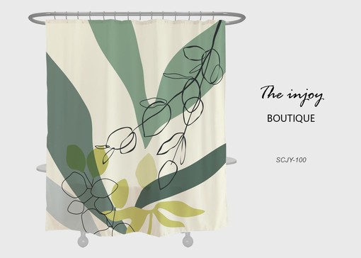 Modern Art Leaf Pattern Shower Curtain - Elegant and Easy Way to Update Your Bathroom Decor