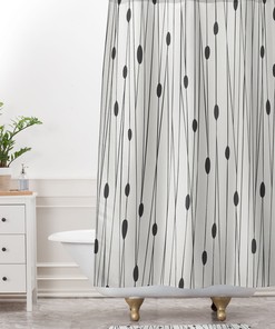 Modern Beige Minimalist Shower Curtain for Luxury Bathrooms