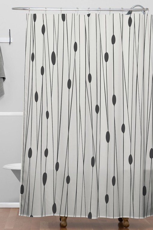 Modern Beige Minimalist Shower Curtain for Luxury Bathrooms - Image 3