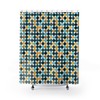 Modern Black and White Shower Curtain for Dorm Room and Bathroom Decor
