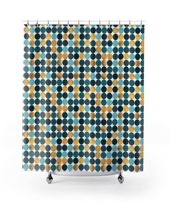 Modern Black and White Shower Curtain for Dorm Room and Bathroom Decor