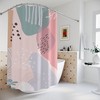 Modern Blue Pink Lake Designer Boho Abstract Pattern Shower Curtain