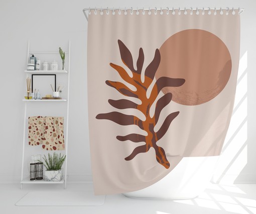 Modern Bohemian Boho Shower Curtain - Featuring Abstract Art and Minimalist Design with Waterproof Features - Image 2