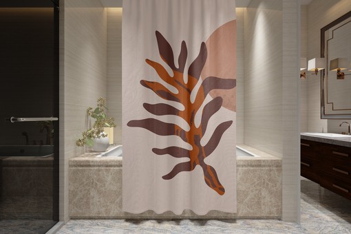 Modern Bohemian Boho Shower Curtain - Featuring Abstract Art and Minimalist Design with Waterproof Features - Image 3