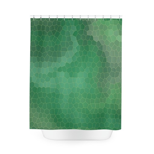 Modern Boho Shower Curtain - Relaxing Sage Green Tiles Design for Chic Bath Decor - Image 2