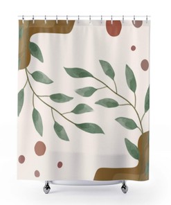 Modern Farmhouse Abstract Shower Curtain - Cute and Contemporary for Cottagecore and Farmhouse Decor