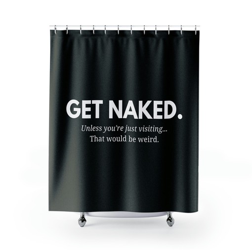 Modern Funny Romantic Valentine Gift Naked Shower Curtain